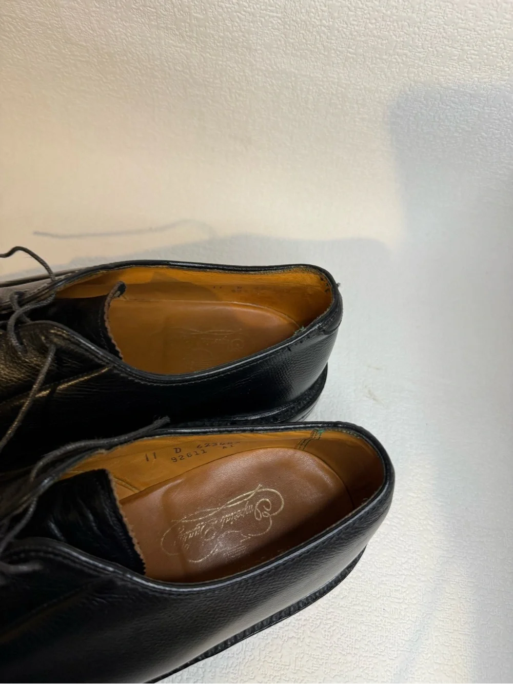 Vintage Florsheim Imperial 92611 Men’s 11D Black Pebble Leather Shoes